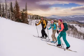 Uphilling Skinning in Aspen in Winter