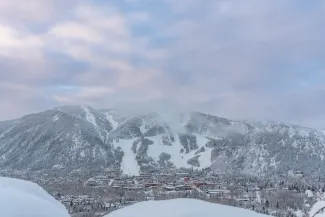 aspen mountain in the winter 