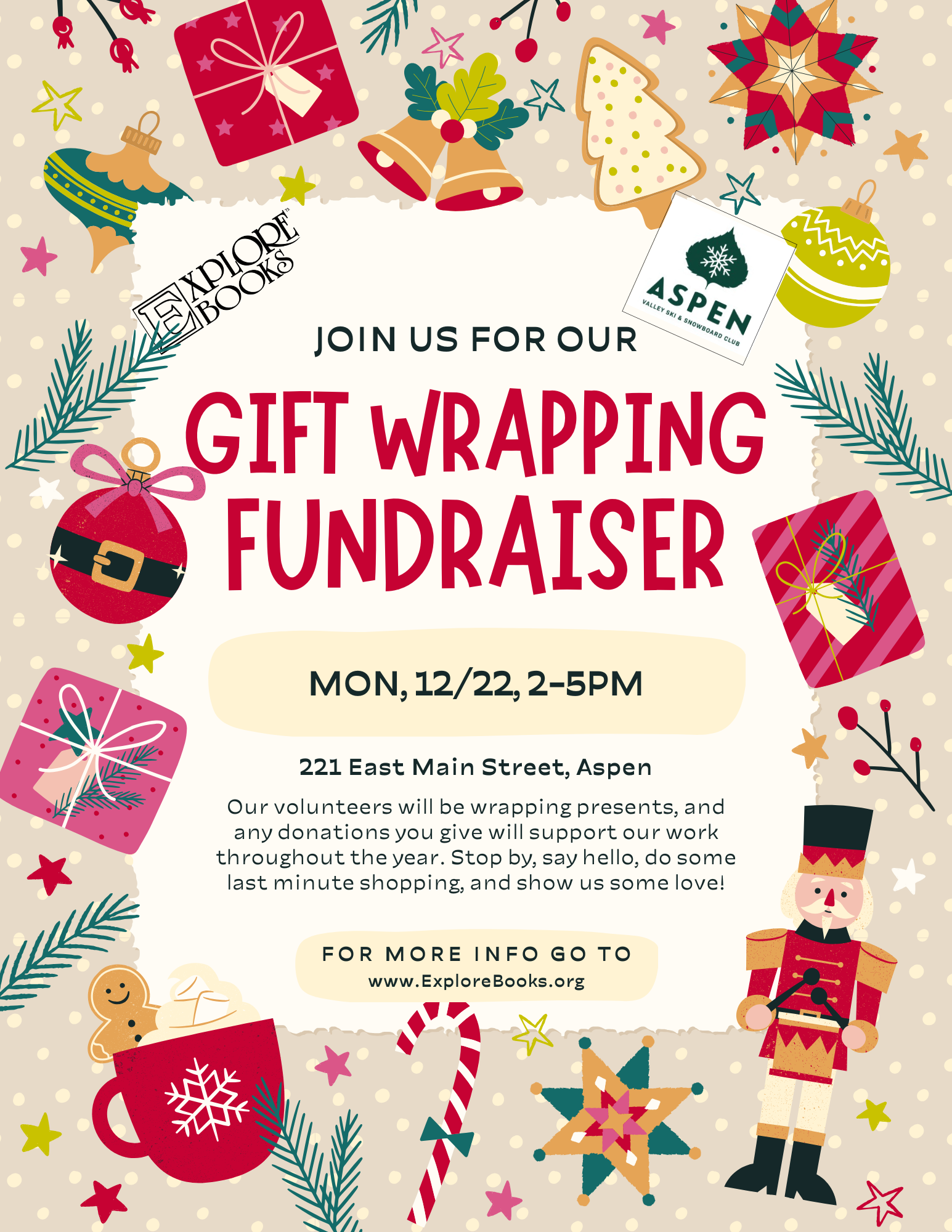 Gift wrapping fundraiser in Aspen