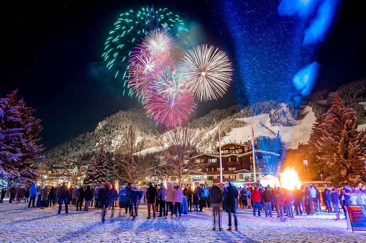 Winterskol Fireworks over Aspen