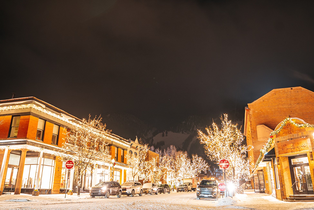 Aspen downtown at night. 