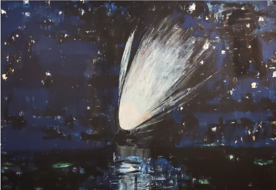  Cy Gavin, Untitled (NEOWISE), 83" x 122", 2021, Acrylic on canvas   
