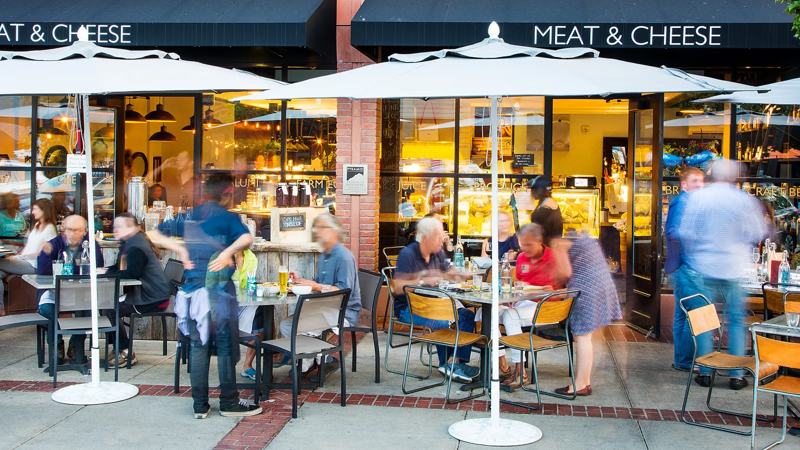 Patio outdoor dining at Meat & Cheese restaurant in Aspen