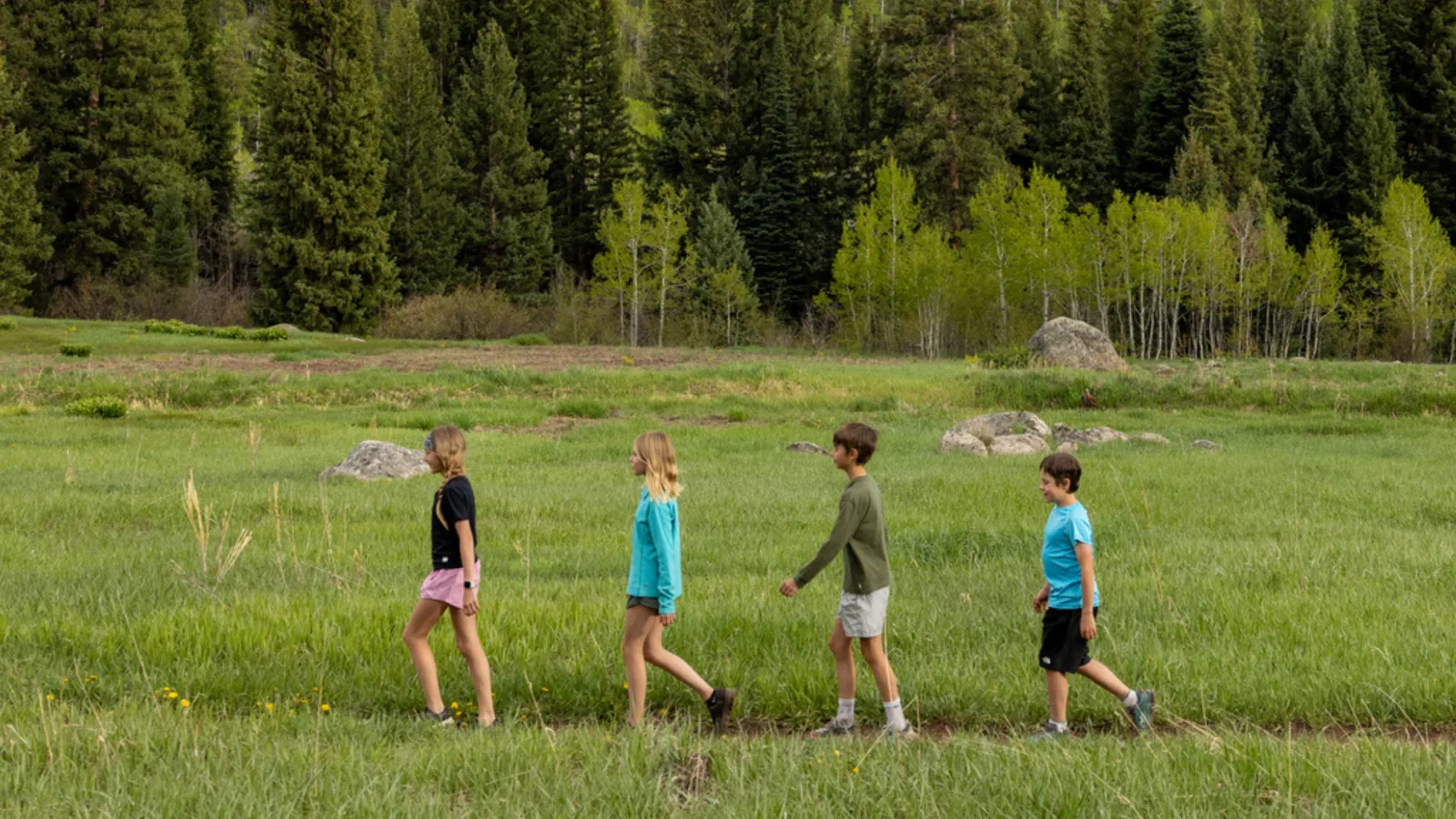 Kids hiking in Aspen, Colorado
