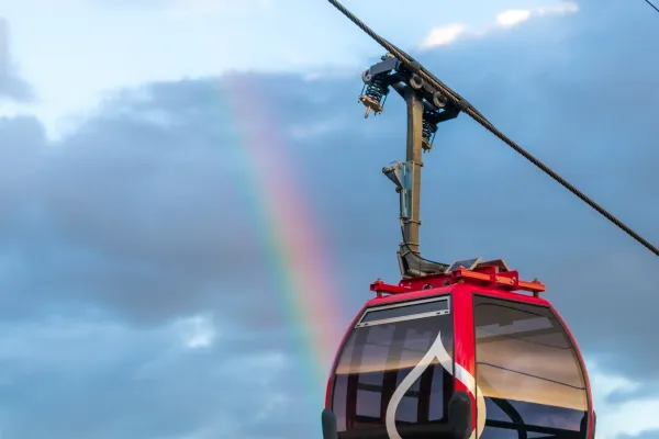 Gondola with Rainbow in background