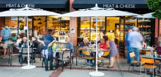 Patio outdoor dining at Meat & Cheese restaurant in Aspen
