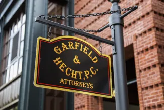 Garfield & Hecht law practice sign in downtown aspen