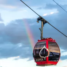 Gondola with Rainbow in background