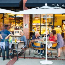 Patio outdoor dining at Meat & Cheese restaurant in Aspen
