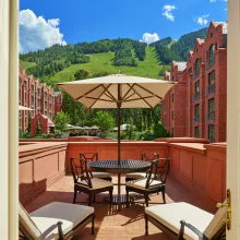 St. Regis Aspen outside Patio, summertime 