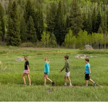 Kids hiking in Aspen, Colorado