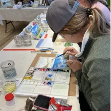 Adult Watercolor: Snowy Landscape