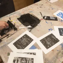 Creative Happy Hour! Linoleum Block Printing